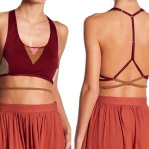 One Teaspoon Strappy Mayflower Bralette In Merlot Size Small